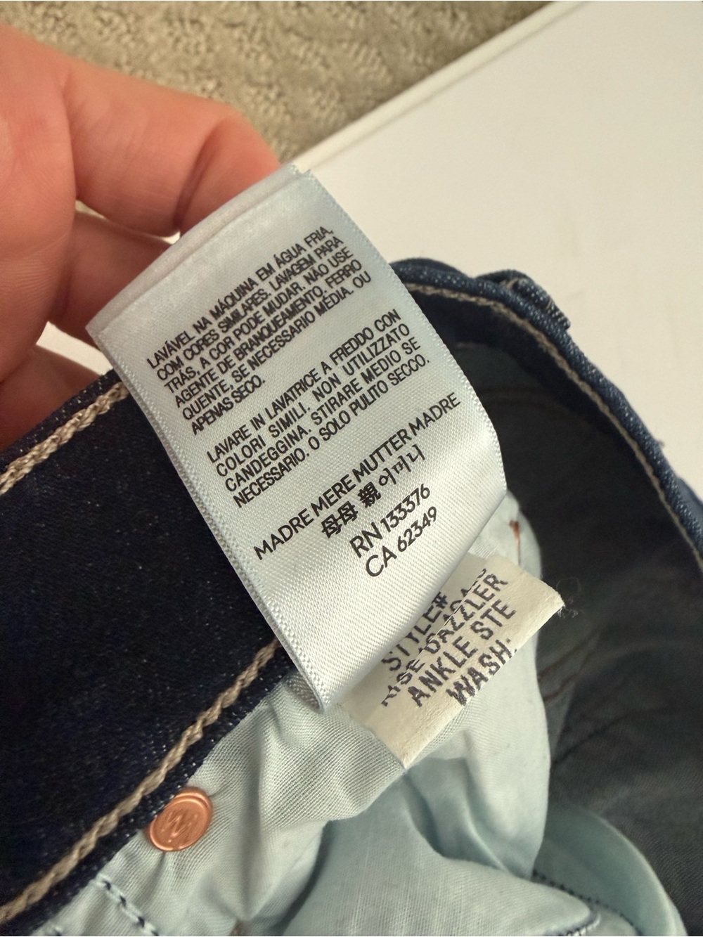 MOTHER Dark Indigo Straight-Leg Jeans with Raw Hem - Picture 5 of 8